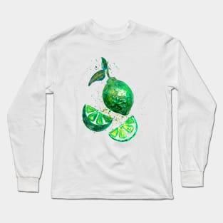 Green Lime Fruits Long Sleeve T-Shirt